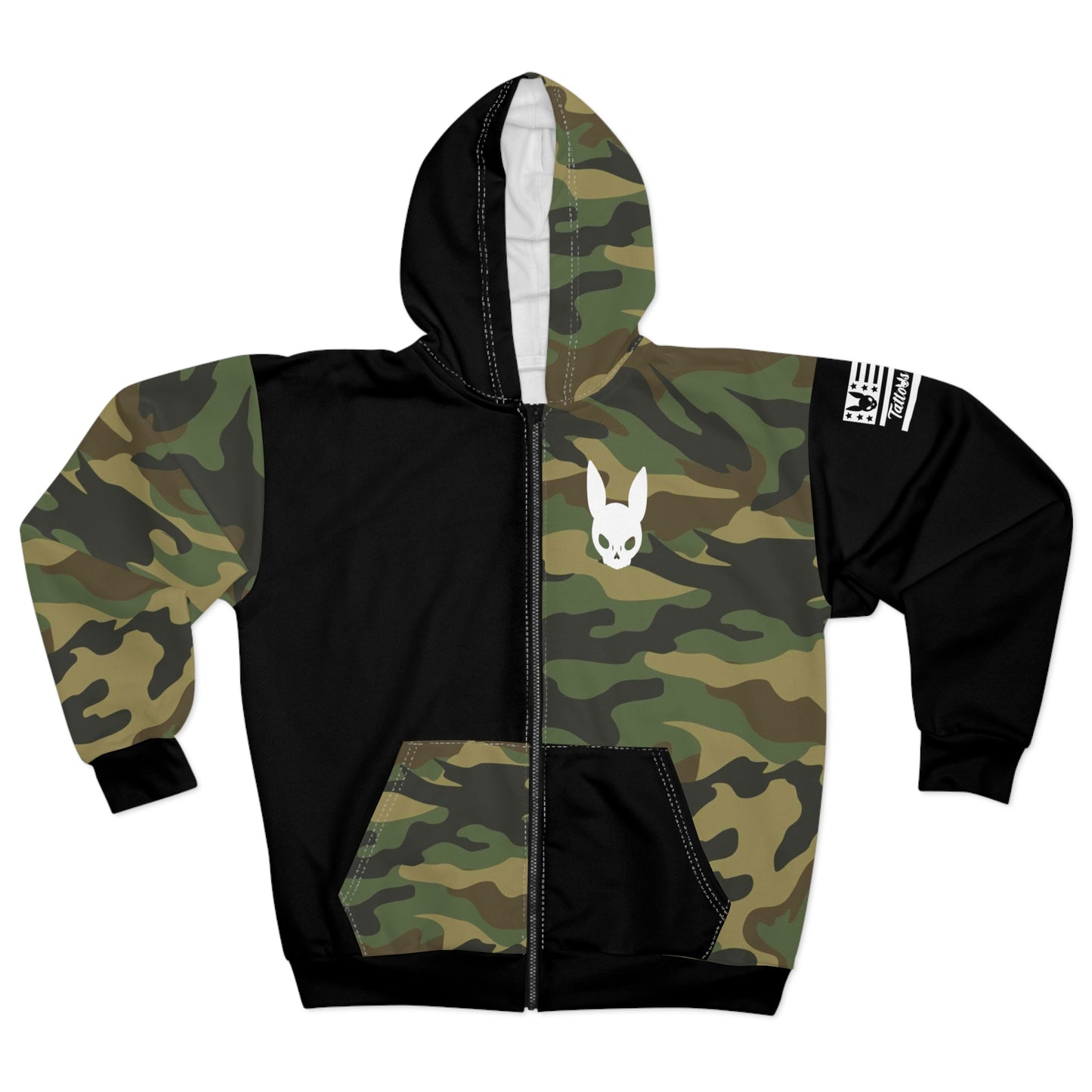 Camo Tattoos and Scumbags zip hoodie