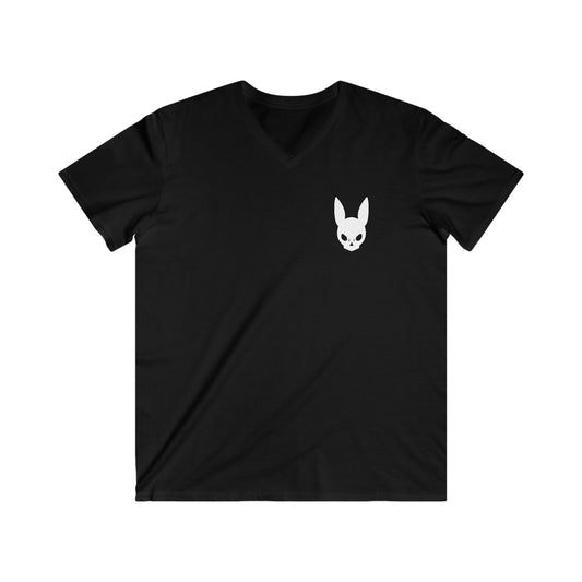 Men's Fitted V-Neck Short Sleeve Tee Simple bunny