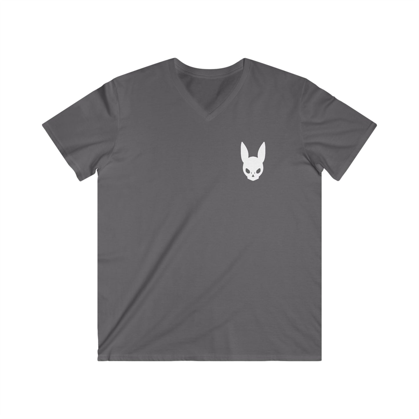 Men's Fitted V-Neck Short Sleeve Tee Simple bunny