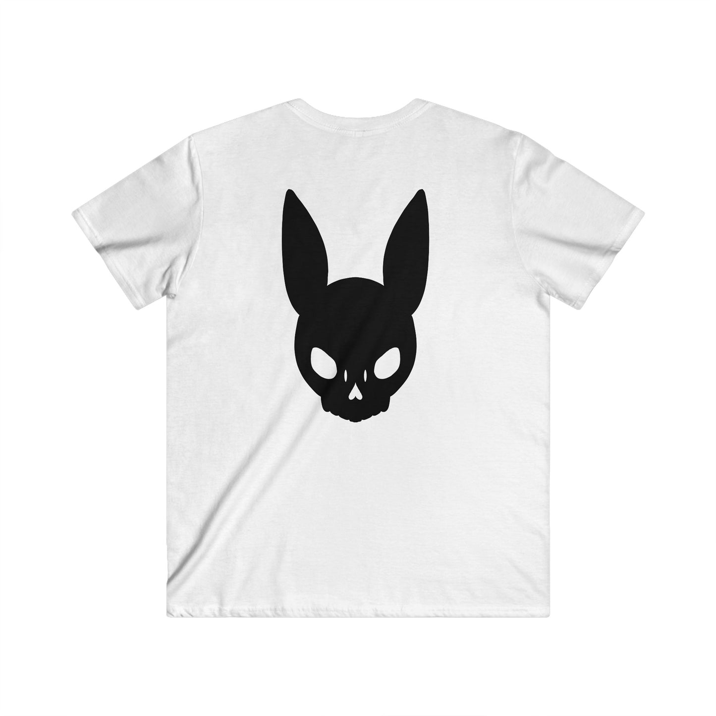 Men's Fitted V-Neck Short Sleeve Tee Simple bunny