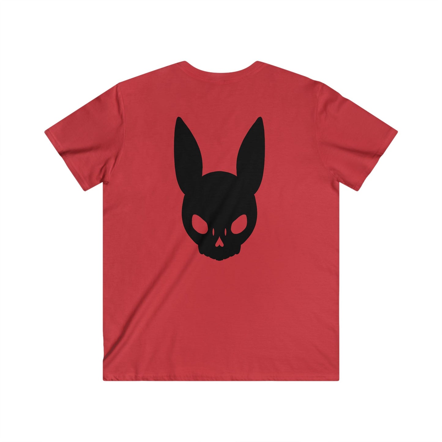 Men's Fitted V-Neck Short Sleeve Tee Simple bunny