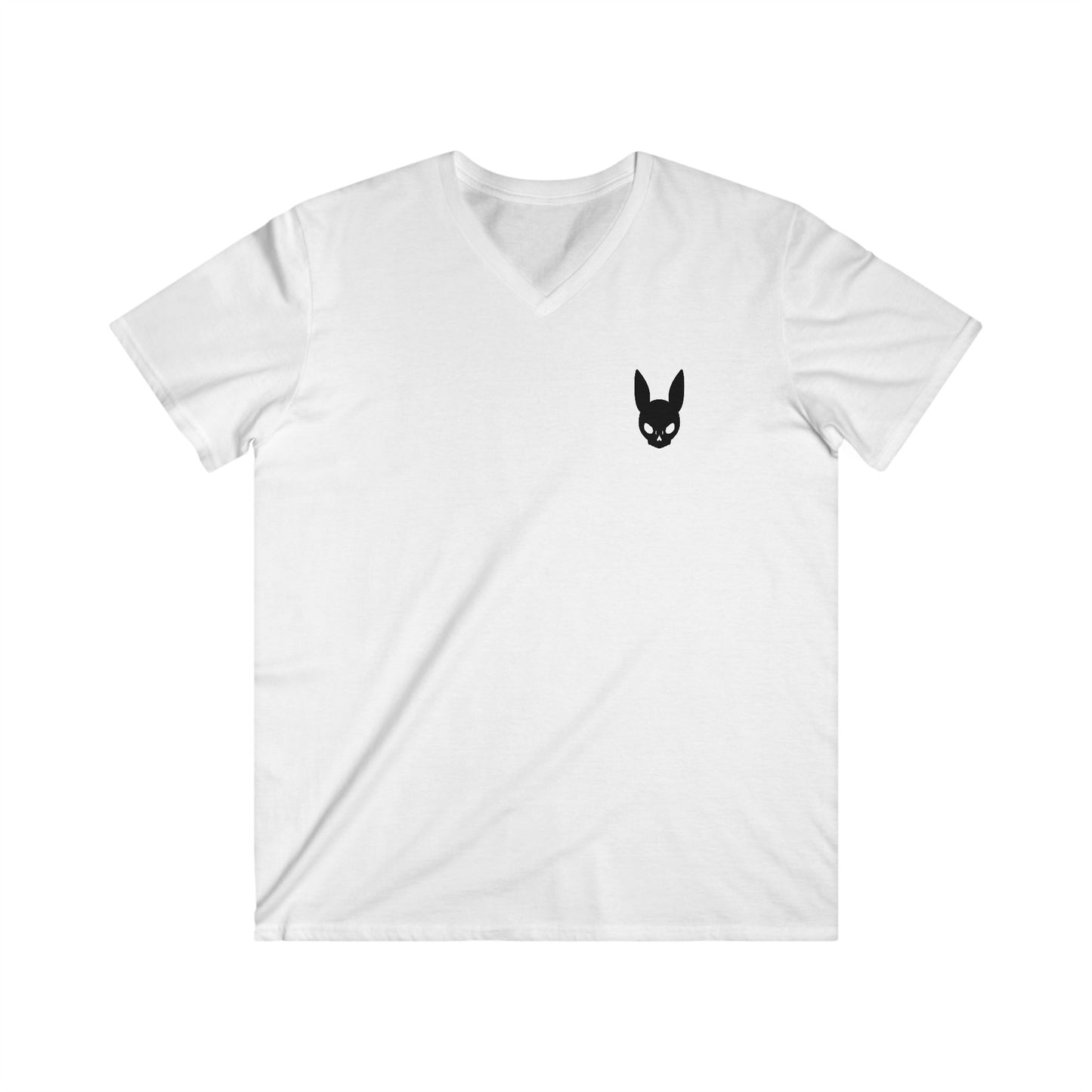 Men's Fitted V-Neck Short Sleeve Tee Simple bunny