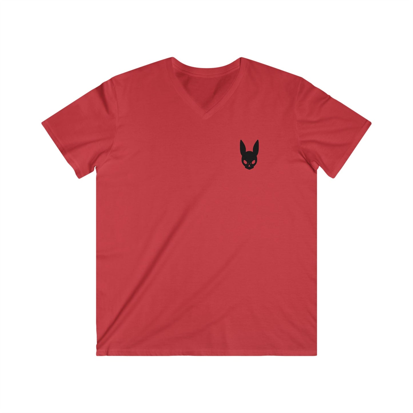 Men's Fitted V-Neck Short Sleeve Tee Simple bunny