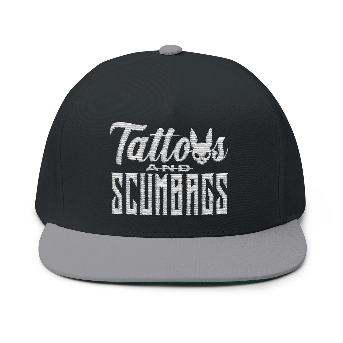 Tattoos and Scumbags Flat Bill Cap (Embroidery)