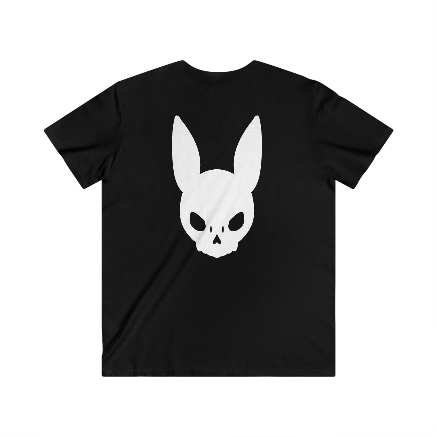 Men's Fitted V-Neck Short Sleeve Tee Simple bunny