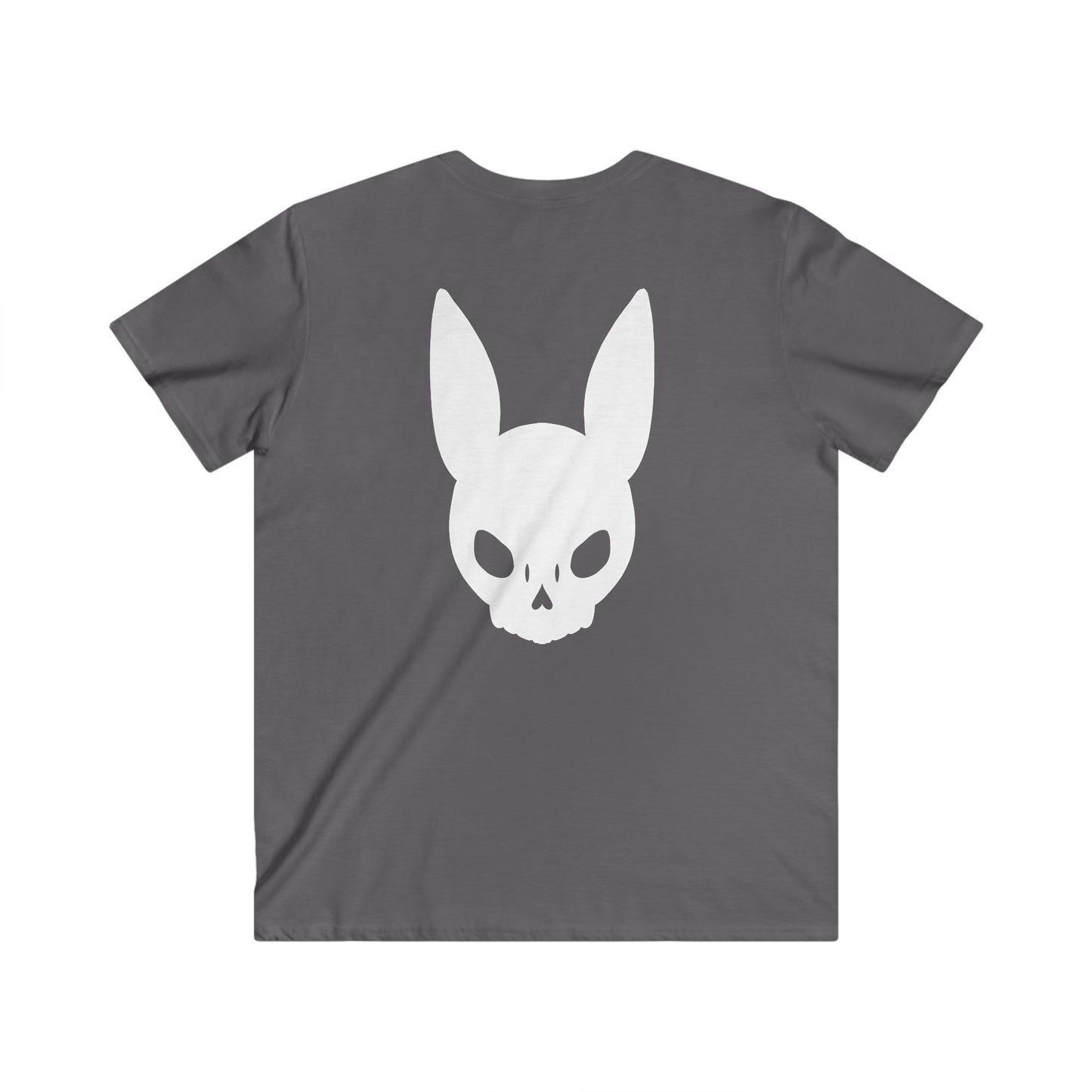 Men's Fitted V-Neck Short Sleeve Tee Simple bunny