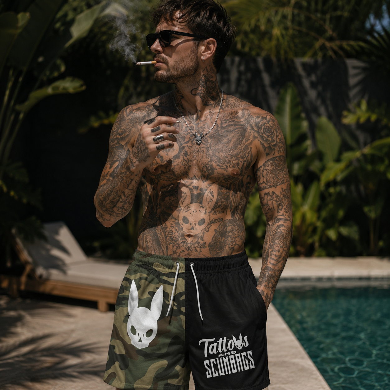 Camo Scumbag Swim Trunks