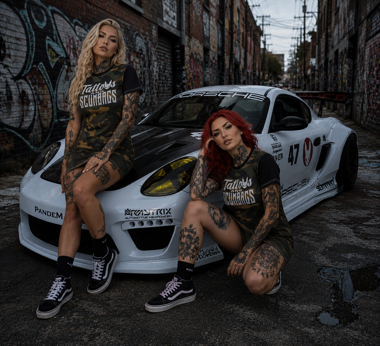 Camo 'Tattoos and Scumbags' T-Shirt Dress