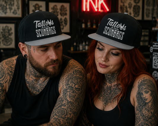 Tattoos and Scumbags Flat Bill Cap (Embroidery)