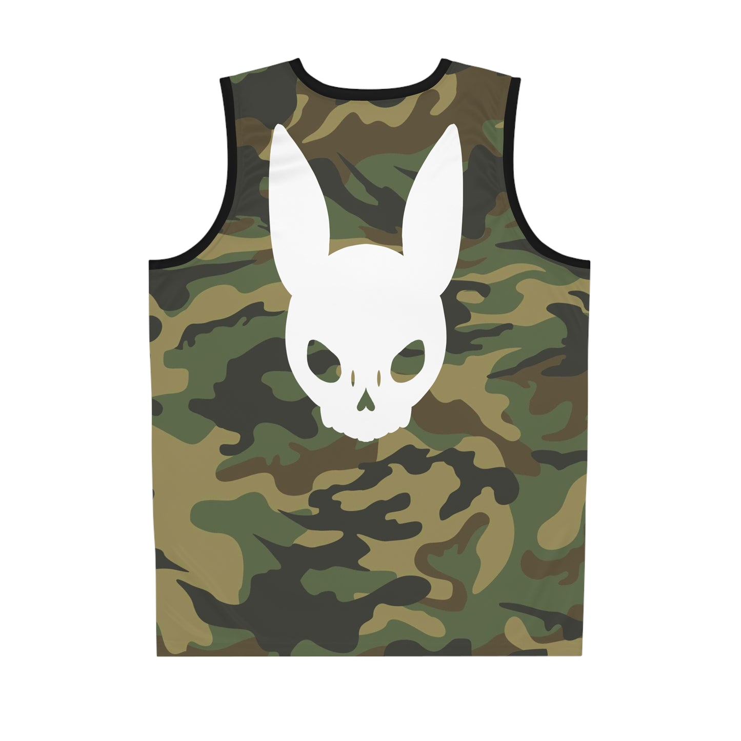 Camo 'Tattoos and Scumbags' Basketball Jersey — Skull Bunny All-Over Print