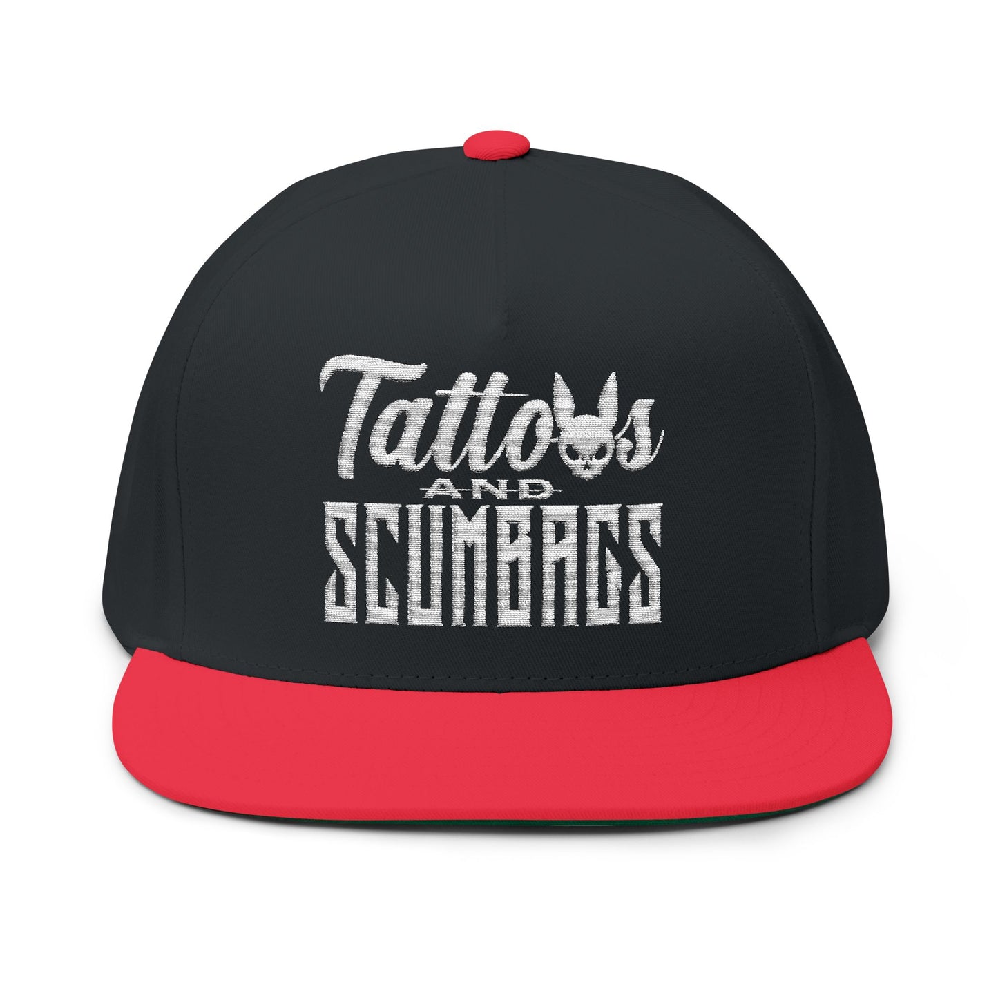 Tattoos and Scumbags Flat Bill Cap (Embroidery)