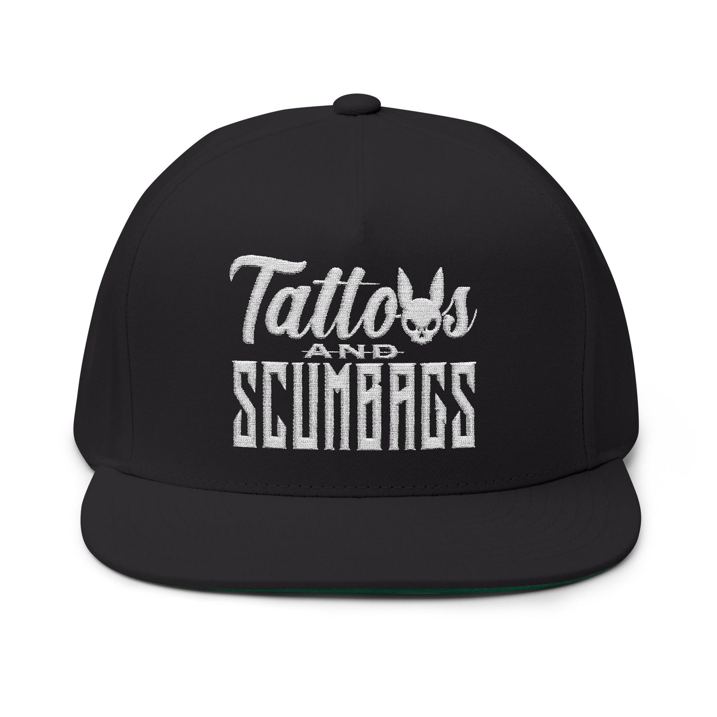 Tattoos and Scumbags Flat Bill Cap (Embroidery)